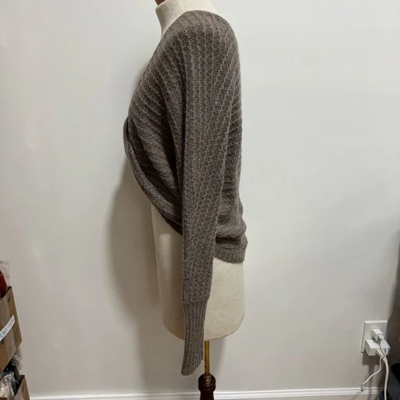 Vintage Moda International Reversible Sweater Women Medium Twist Button Wool Moh - Picture 4 of 13